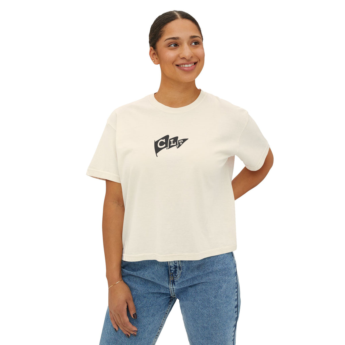 Women’s SportCLT Oversized Hometown Pennant Cropped T-Shirt