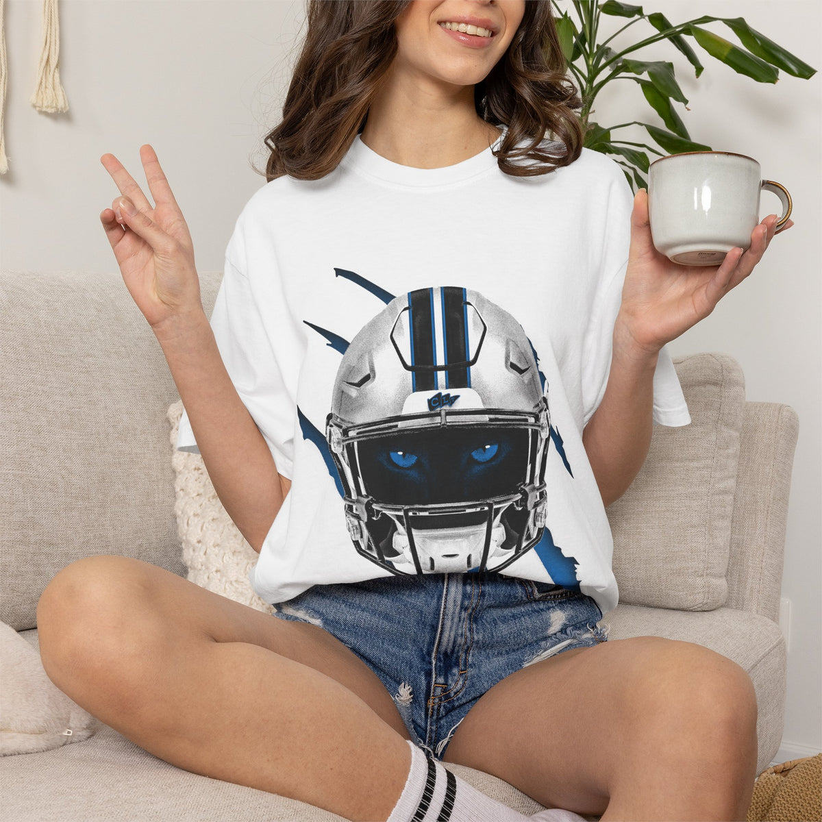 Unisex SportCLT Cat Scratch Helmet T-Shirt