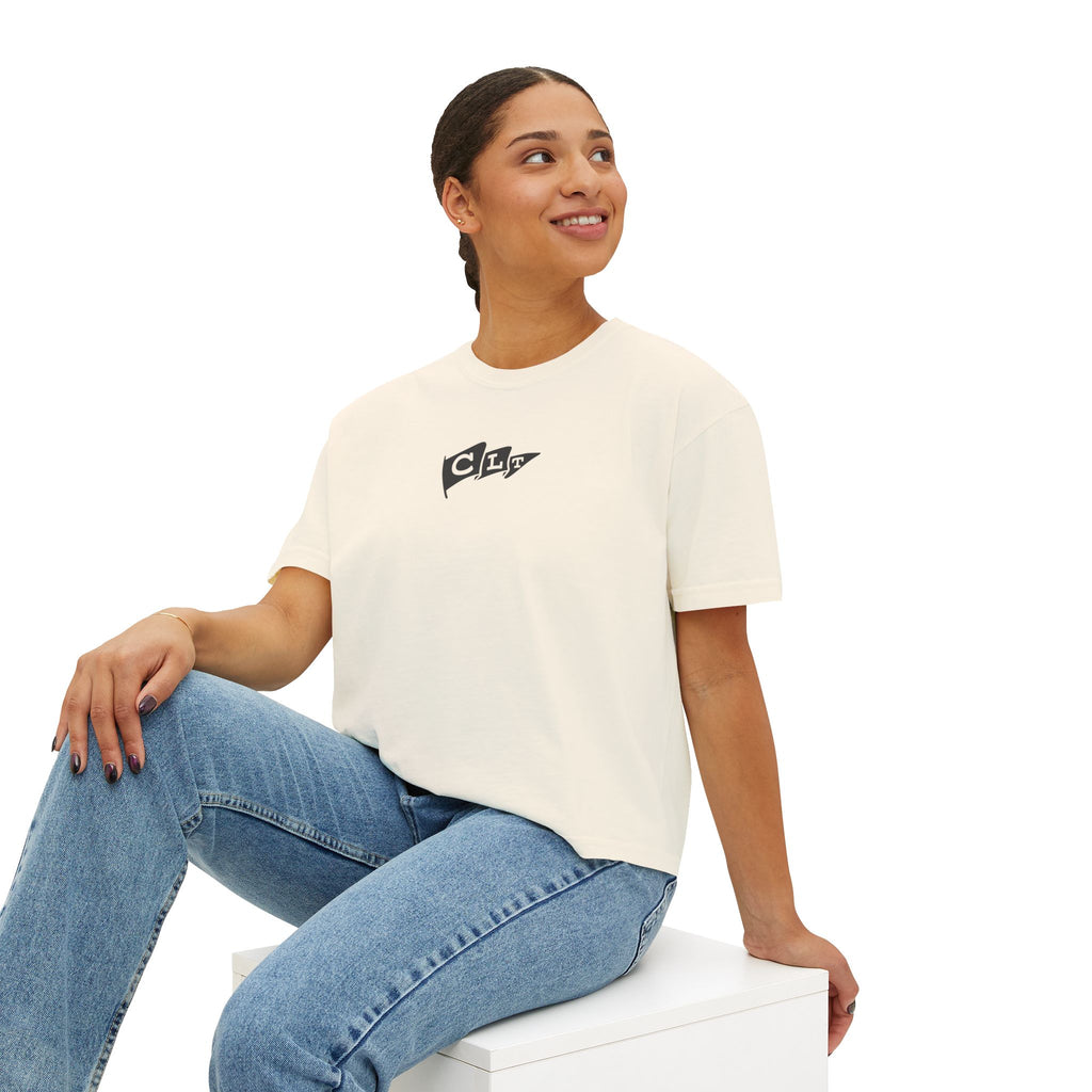 Women’s SportCLT Oversized Hometown Pennant Cropped T-Shirt