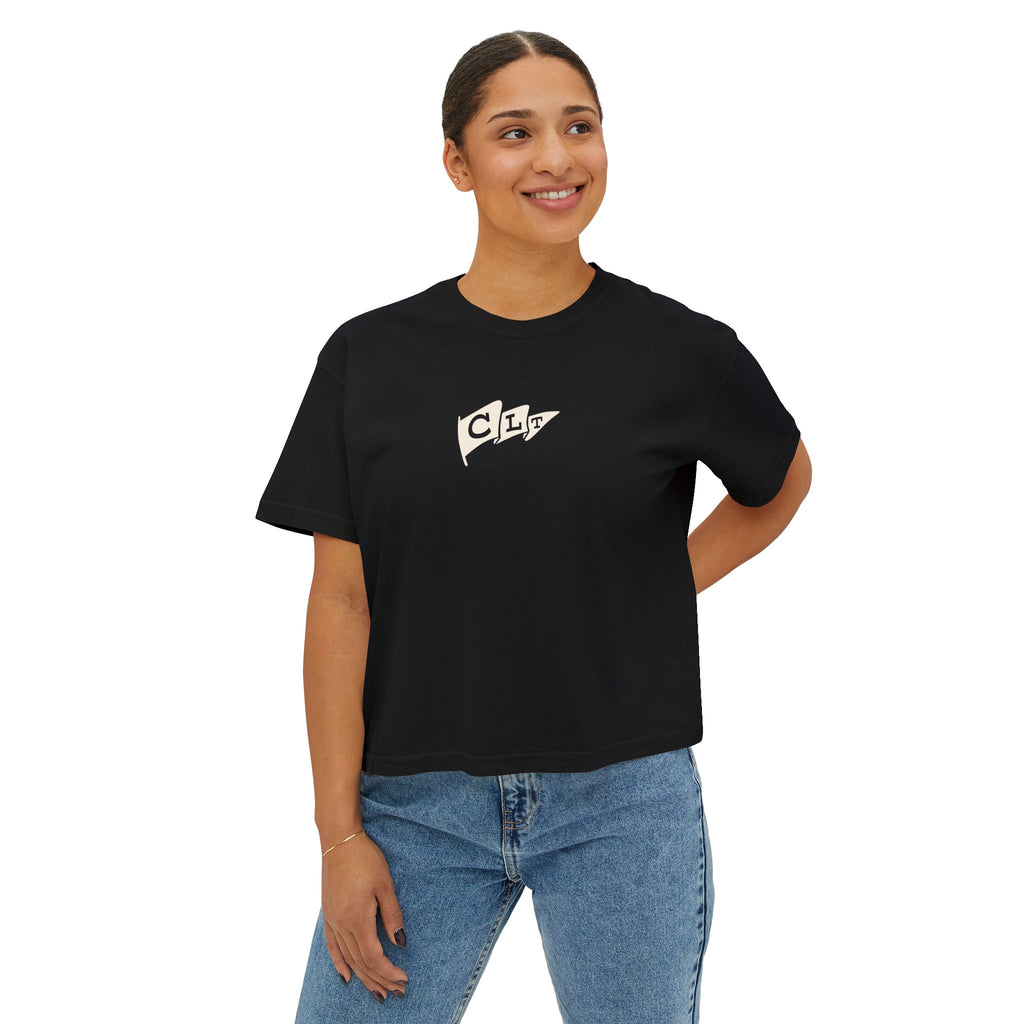 Women’s SportCLT Oversized Hometown Pennant Cropped T-Shirt