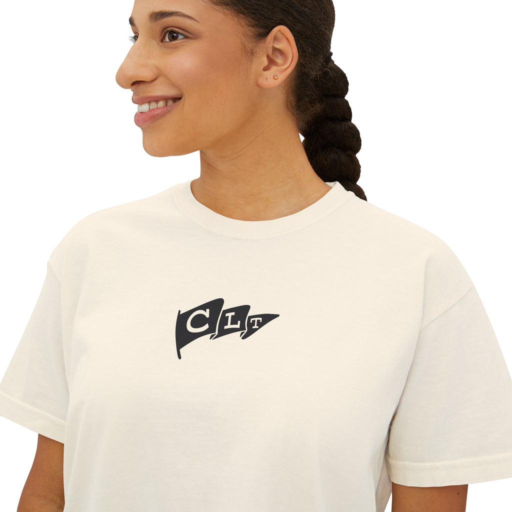 Women’s SportCLT Oversized Hometown Pennant Cropped T-Shirt