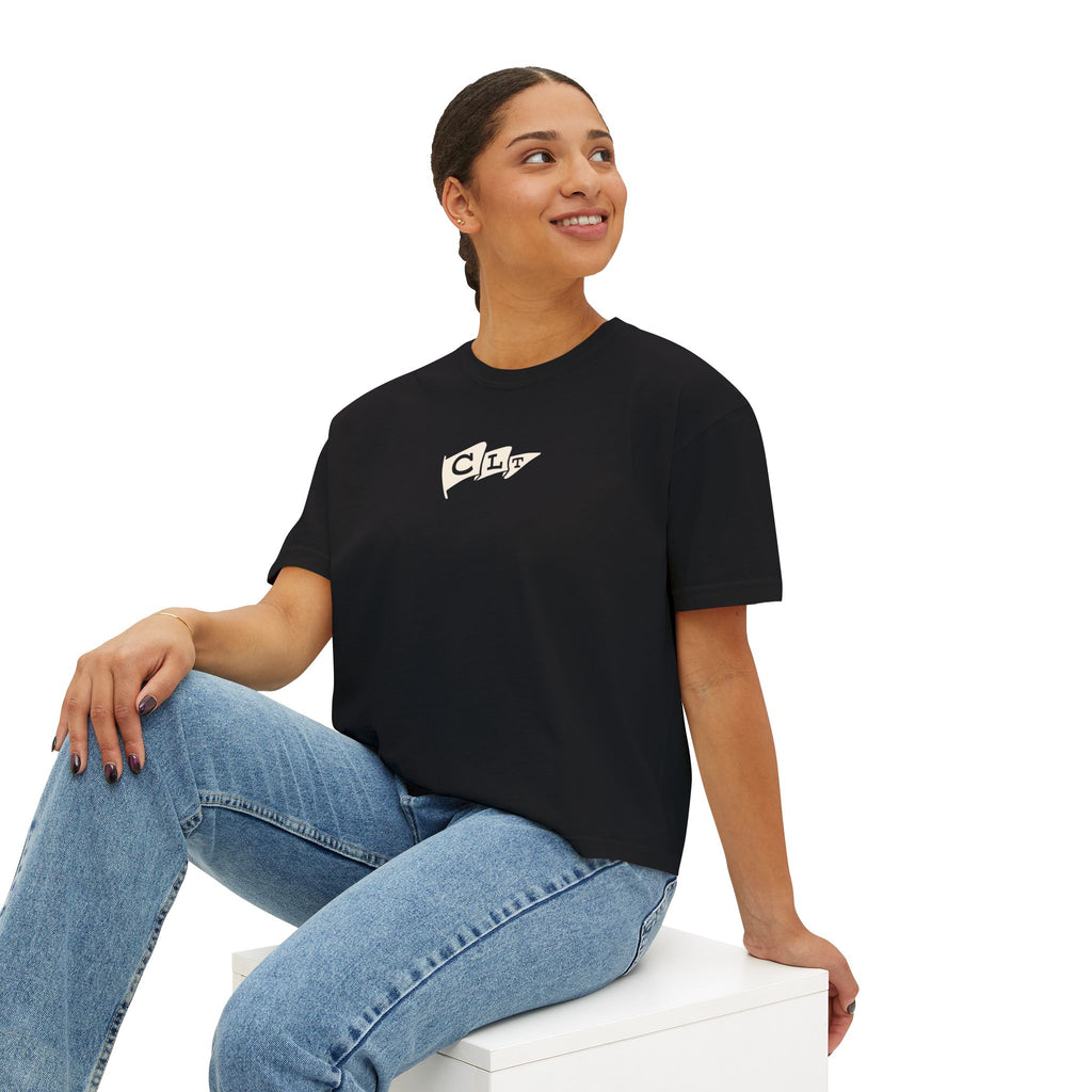 Women’s SportCLT Oversized Hometown Pennant Cropped T-Shirt